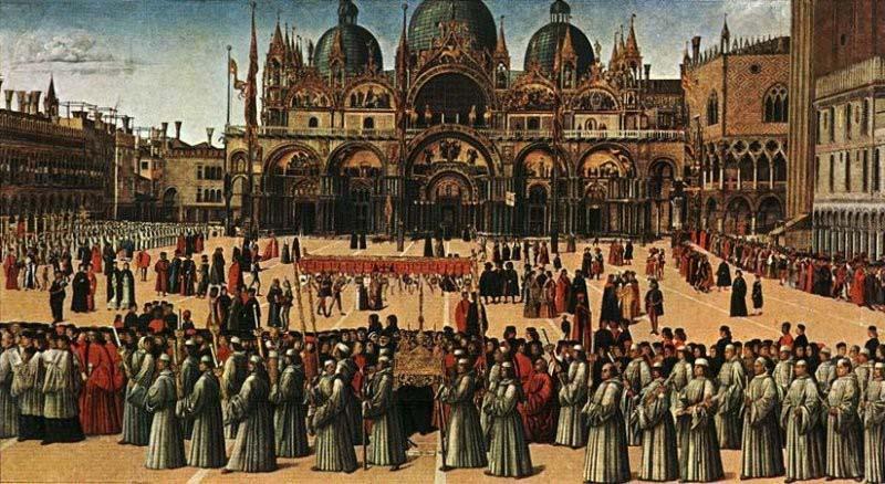 Gentile Bellini Procession of the True Cross in Piazza San Marco china oil painting image